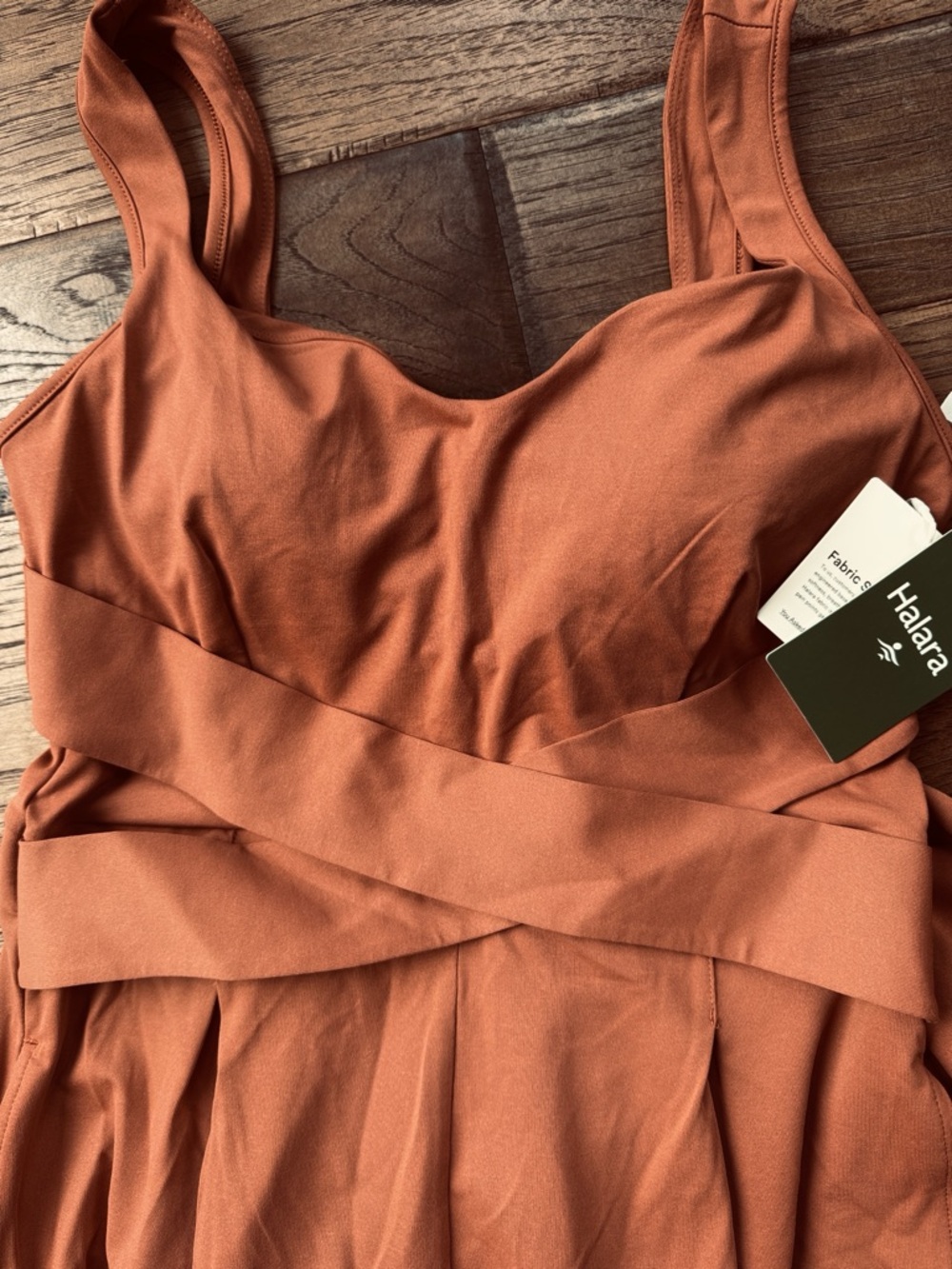 Halara U Back Sleeveless Casual Jumpsuit with Pockets Rust Red Medium NWT - Picture 6 of 6
